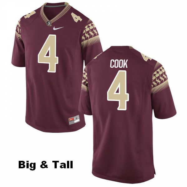 Men's NCAA Nike Florida State Seminoles #4 Dalvin Cook College Big & Tall Red Stitched Authentic Football Jersey JWR2269LE
